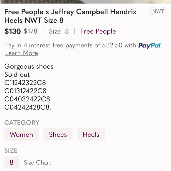 Free People X Jeffrey Campbell Hendrix Heels Size 6 NWT - Picture 5 of 15